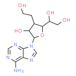 ChemSpider 2D Image | 9-[3-Deoxy-3-(2-hydroxyethyl)hexofuranosyl]-9H-purin-6-amine | C13H19N5O5