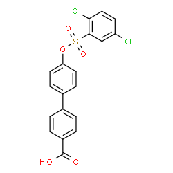ChemSpider 2D Image | 4'-{[(2,5-Dichlorophenyl)sulfonyl]oxy}-4-biphenylcarboxylic acid | C19H12Cl2O5S