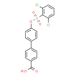 ChemSpider 2D Image | 4'-{[(2,6-Dichlorophenyl)sulfonyl]oxy}-4-biphenylcarboxylic acid | C19H12Cl2O5S