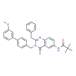 ChemSpider 2D Image | N-{2-Benzyl-3-[(3'-methoxy-4-biphenylyl)methyl]-4-oxo-3,4-dihydro-6-quinazolinyl}-2,2-dimethylpropanamide | C34H33N3O3