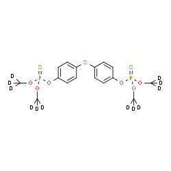 ChemSpider 2D Image | O,O,O',O'-Tetrakis[(~2~H_3_)methyl] O,O'-(sulfanediyldi-4,1-phenylene) bis(phosphorothioate) | C16H8D12O6P2S3