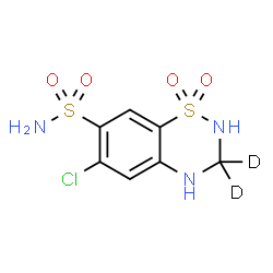 ChemSpider 2D Image | 6-Chloro(3,3-~2~H_2_)-3,4-dihydro-2H-1,2,4-benzothiadiazine-7-sulfonamide 1,1-dioxide | C7H6D2ClN3O4S2