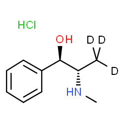 ChemSpider 2D Image | (1R,2S)-2-(Methylamino)-1-phenyl(3,3,3-~2~H_3_)propan-1-ol hydrochloride (1:1) | C10H13D3ClNO