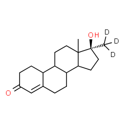 ChemSpider 2D Image | (17beta)-17-Hydroxy-17-(~2~H_3_)methylestr-4-en-3-one | C19H25D3O2