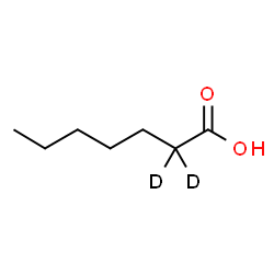 ChemSpider 2D Image | Heptanoic-2,2-d2 acid(9CI) | C7H12D2O2