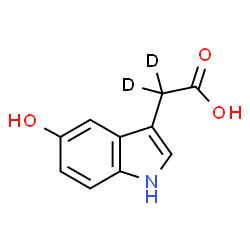 ChemSpider 2D Image | (5-Hydroxy-1H-indol-3-yl)(~2~H_2_)acetic acid | C10H7D2NO3