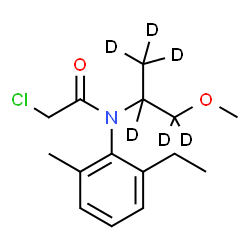ChemSpider 2D Image | 2-Chloro-N-(2-ethyl-6-methylphenyl)-N-[1-methoxy(~2~H_6_)-2-propanyl]acetamide | C15H16D6ClNO2