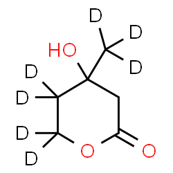 ChemSpider 2D Image | 4-Hydroxy-4-(~2~H_3_)methyl(5,5,6,6-~2~H_4_)tetrahydro-2H-pyran-2-one | C6H3D7O3