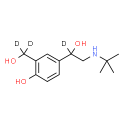 ChemSpider 2D Image | 4-[2-(tert-Butylamino)-1-hydroxy(1-~2~H)ethyl]-2-[hydroxy(~2~H_2_)methyl]phenol | C13H18D3NO3
