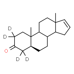 ChemSpider 2D Image | (5alpha,8xi,9xi,10xi,13xi,14xi)-(2,2,4,4-~2~H_4_)Androst-16-en-3-one | C19H24D4O