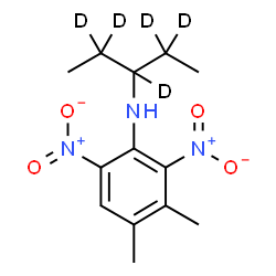 ChemSpider 2D Image | 3,4-Dimethyl-2,6-dinitro-N-[(2,2,3,4,4-~2~H_5_)-3-pentanyl]aniline | C13H14D5N3O4