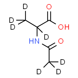 ChemSpider 2D Image | N-(~2~H_3_)Ethanoyl(2,3,3,3-~2~H_4_)alanine | C5H2D7NO3