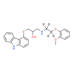 ChemSpider 2D Image | 1-(9H-Carbazol-4-yloxy)-3-{[2-(2-methoxyphenoxy)(~2~H_4_)ethyl]amino}-2-propanol | C24H22D4N2O4