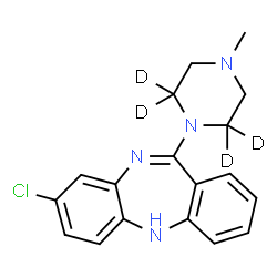 ChemSpider 2D Image | Clozapine-D4 | C18H15D4ClN4
