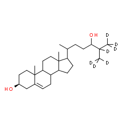 ChemSpider 2D Image | (3beta)-(25,26,26,26,27,27,27-~2~H_7_)Cholest-5-ene-3,24-diol | C27H39D7O2