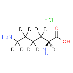 ChemSpider 2D Image | L-(2,3,3,4,4,5,5,6,6-~2~H_9_)Lysine hydrochloride (1:1) | C6H6D9ClN2O2