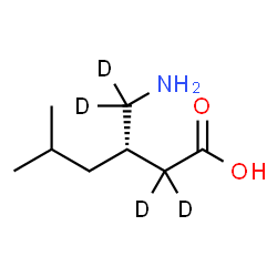 ChemSpider 2D Image | (3S)-3-[Amino(~2~H_2_)methyl]-5-methyl(2,2-~2~H_2_)hexanoic acid | C8H13D4NO2