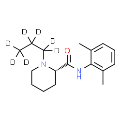 ChemSpider 2D Image | (2S)-N-(2,6-Dimethylphenyl)-1-(~2~H_7_)propyl-2-piperidinecarboxamide | C17H19D7N2O