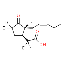 ChemSpider 2D Image | [(1R,2R)-3-Oxo-2-[(2Z)-2-penten-1-yl](2,4,4-~2~H_3_)cyclopentyl](~2~H_2_)acetic acid | C12H13D5O3