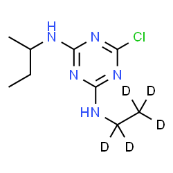 ChemSpider 2D Image | N-sec-Butyl-6-chloro-N'-(~2~H_5_)ethyl-1,3,5-triazine-2,4-diamine | C9H11D5ClN5
