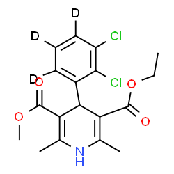 ChemSpider 2D Image | Ethyl methyl 4-[2,3-dichloro(~2~H_3_)phenyl]-2,6-dimethyl-1,4-dihydro-3,5-pyridinedicarboxylate | C18H16D3Cl2NO4