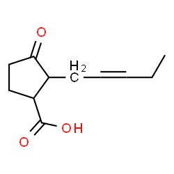 ChemSpider 2D Image | 3-Oxo-2-(2-penten-1-yl)cyclopentanecarboxylic acid | C11H16O3