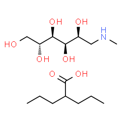 ChemSpider 2D Image | 2-Propylpentanoic acid - 1-deoxy-1-(methylamino)-D-glucitol (1:1) | C15H33NO7