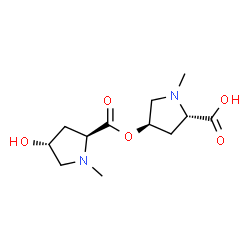 ChemSpider 2D Image | (4R)-4-{[(4R)-4-Hydroxy-1-methyl-L-prolyl]oxy}-1-methyl-L-proline | C12H20N2O5