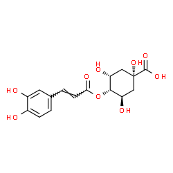 ChemSpider 2D Image | (1S,3R,4S,5R)-4-{[(2E)-3-(3,4-Dihydroxyphenyl)-2-propenoyl]oxy}-1,3,5-trihydroxycyclohexanecarboxylic acid | C16H18O9