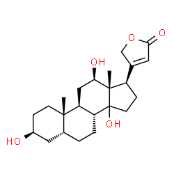ChemSpider 2D Image | (3beta,5beta,12beta,14xi)-3,12,14-Trihydroxycard-20(22)-enolide | C23H34O5
