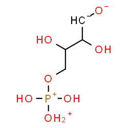 ChemSpider 2D Image | 4-{[Dihydroxy(oxonio)phosphonio]oxy}-2,3-dihydroxybutan-1-id-1-olate | C4H11O7P