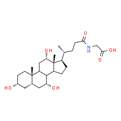 ChemSpider 2D Image | N-[(3alpha,5beta,7alpha,8xi,9xi,12alpha,14xi)-3,7,12-Trihydroxy-24-oxocholan-24-yl]glycine | C26H43NO6