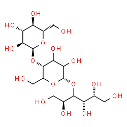 ChemSpider 2D Image | alpha-L-Glucopyranosyl-(1->4)-alpha-L-glycero-hexopyranosyl-(1->3)-(3xi)-D-xylo-hexitol | C18H34O16