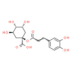 ChemSpider 2D Image | (1R,3R,4R,5R)-1-{[(2E)-3-(3,4-Dihydroxyphenyl)-2-propenoyl]oxy}-3,4,5-trihydroxycyclohexanecarboxylic acid | C16H18O9