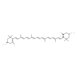 ChemSpider 2D Image | (3R,3'R,5S,6R)-5,6-Dihydro-5,6-epoxy-beta,beta-carotene-3,3'-diol | C40H56O3