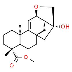 ChemSpider 2D Image | Methyl (5xi,8alpha,10alpha,12beta,16beta)-16-hydroxy-12,17-epoxykaur-9(11)-en-18-oate | C21H30O4