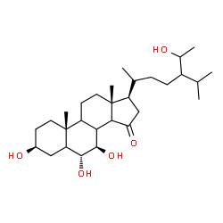 ChemSpider 2D Image | (3beta,6alpha,7beta,8xi,9xi,14xi,24xi)-3,6,7,28-Tetrahydroxystigmastan-15-one | C29H50O5