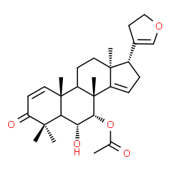 ChemSpider 2D Image | (6alpha,7alpha,9xi,13alpha,17alpha)-17-(4,5-Dihydro-3-furanyl)-6-hydroxy-4,4,8-trimethyl-3-oxoandrosta-1,14-dien-7-yl acetate | C28H38O5