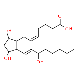 ChemSpider 2D Image | (5Z,13E)-9,11,15-Trihydroxyprosta-5,13-dien-1-oic acid | C20H34O5