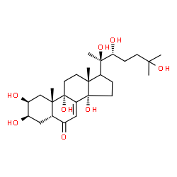 ChemSpider 2D Image | (2beta,3beta,5beta,17xi,22R)-2,3,9,14,20,22,25-Heptahydroxycholest-7-en-6-one | C27H44O8