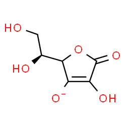 ChemSpider 2D Image | 2-[(1S)-1,2-Dihydroxyethyl]-4-hydroxy-5-oxo-2,5-dihydrofuran-3-olate (non-preferred name) | C6H7O6