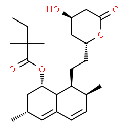 ChemSpider 2D Image | (1S,3R,7S,8S)-8-{2-[(2R,4R)-4-Hydroxy-6-oxotetrahydro-2H-pyran-2-yl]ethyl}-3,7-dimethyl-1,2,3,7,8,8a-hexahydro-1-naphthalenyl 2,2-dimethylbutanoate | C25H38O5