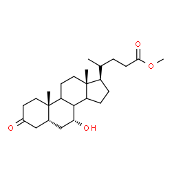 ChemSpider 2D Image | Methyl (5beta,7alpha,8xi,9xi,14xi)-7-hydroxy-3-oxocholan-24-oate | C25H40O4