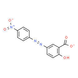 ChemSpider 2D Image | 2-Hydroxy-5-[(4-nitrophenyl)diazenyl]benzoate | C13H8N3O5