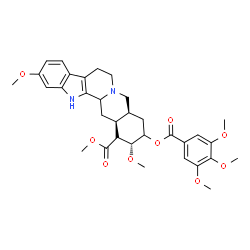 ChemSpider 2D Image | Methyl (3xi,17alpha,20alpha)-11,17-dimethoxy-18-[(3,4,5-trimethoxybenzoyl)oxy]yohimban-16-carboxylate | C33H40N2O9