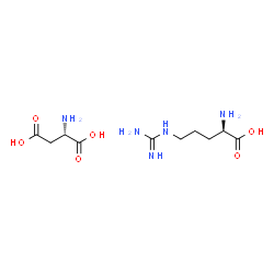 ChemSpider 2D Image | (2S)-2-aminobutanedioic acid; (2R)-2-amino-5-guanidino-pentanoic acid | C10H21N5O6