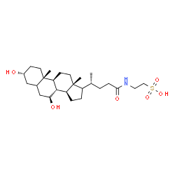 ChemSpider 2D Image | 2-[[(4R)-4-[(3R,7S,8R,9S,10S,13R,14S)-3,7-dihydroxy-10,13-dimethyl-2,3,4,5,6,7,8,9,11,12,14,15,16,17-tetradecahydro-1H-cyclopenta[a]phenanthren-17-yl]pentanoyl]amino]ethanesulfonic acid | C26H45NO6S