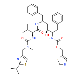 ChemSpider 2D Image | thiazol-5-ylmethyl N-[(2S,4R)-1-benzyl-2-hydroxy-4-[[(2S)-2-[[(2-isopropylthiazol-4-yl)methyl-methyl-carbamoyl]amino]-3-methyl-butanoyl]amino]-5-phenyl-pentyl]carbamate | C37H48N6O5S2