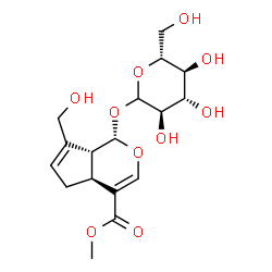 ChemSpider 2D Image | methyl (1S,4aS,7aR)-7-(hydroxymethyl)-1-[(3R,4S,5S,6R)-3,4,5-trihydroxy-6-(hydroxymethyl)tetrahydropyran-2-yl]oxy-1,4a,5,7a-tetrahydrocyclopenta[c]pyran-4-carboxylate | C17H24O10