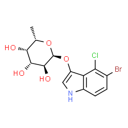 ChemSpider 2D Image | 5-Bromo-4-chloro-3-indolyl-a-L-fucopyranoside | C14H15BrClNO5